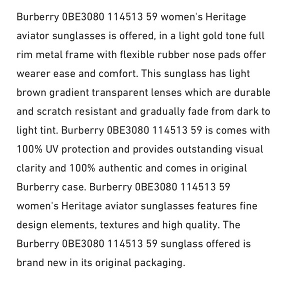 Burberry Pilot Aviator Sunglasses - Picture 9 of 9